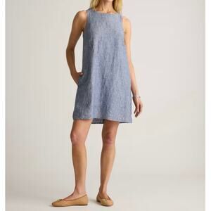 New Quince European Linen Chambray Stripe Tank Mini Dress Women’s Medium 4303-87
